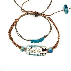 Blue Beads & Cuba Bracelets